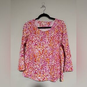 IBKUL Pink Orange Women's Long Sleeve Athletic Top Large Outdoor Hiking UPF